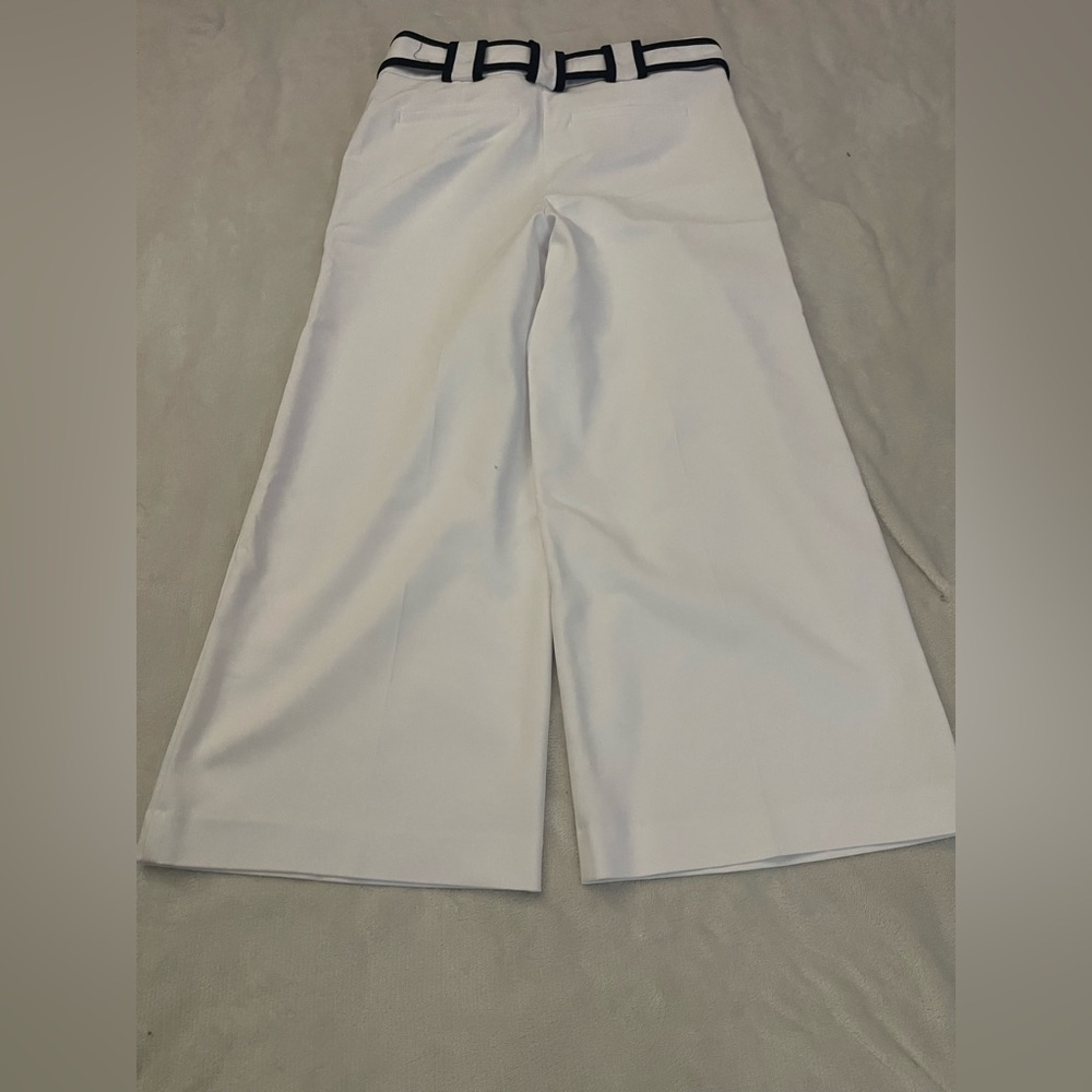 New York & Company White Wide-Leg Pants with Black Accents - Picture 5 of 6
